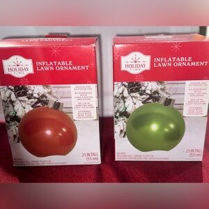 Holiday Time Inflatable Lawn Ornament Set - Red and Green